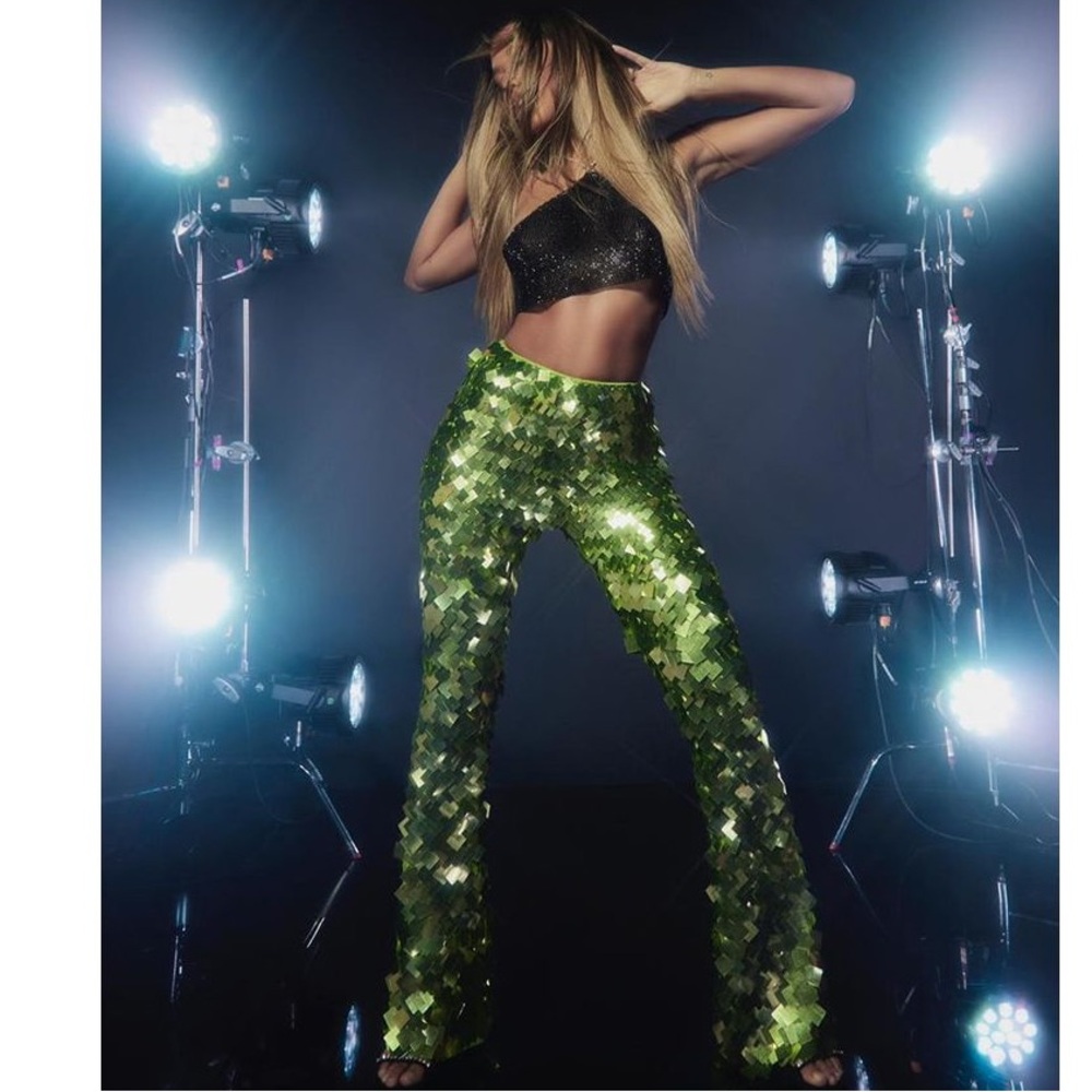 Pretty Little Thing Flare Leg Sequin Pants XS 2